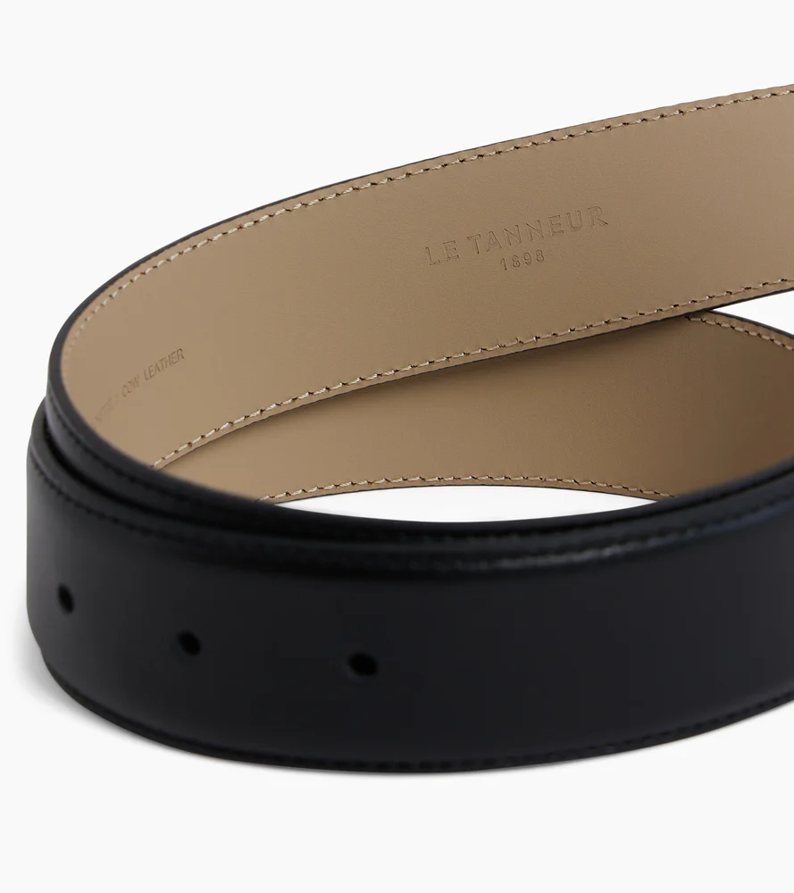 Ceinture homme avec boucle ronde en cuir lisse - Image 3