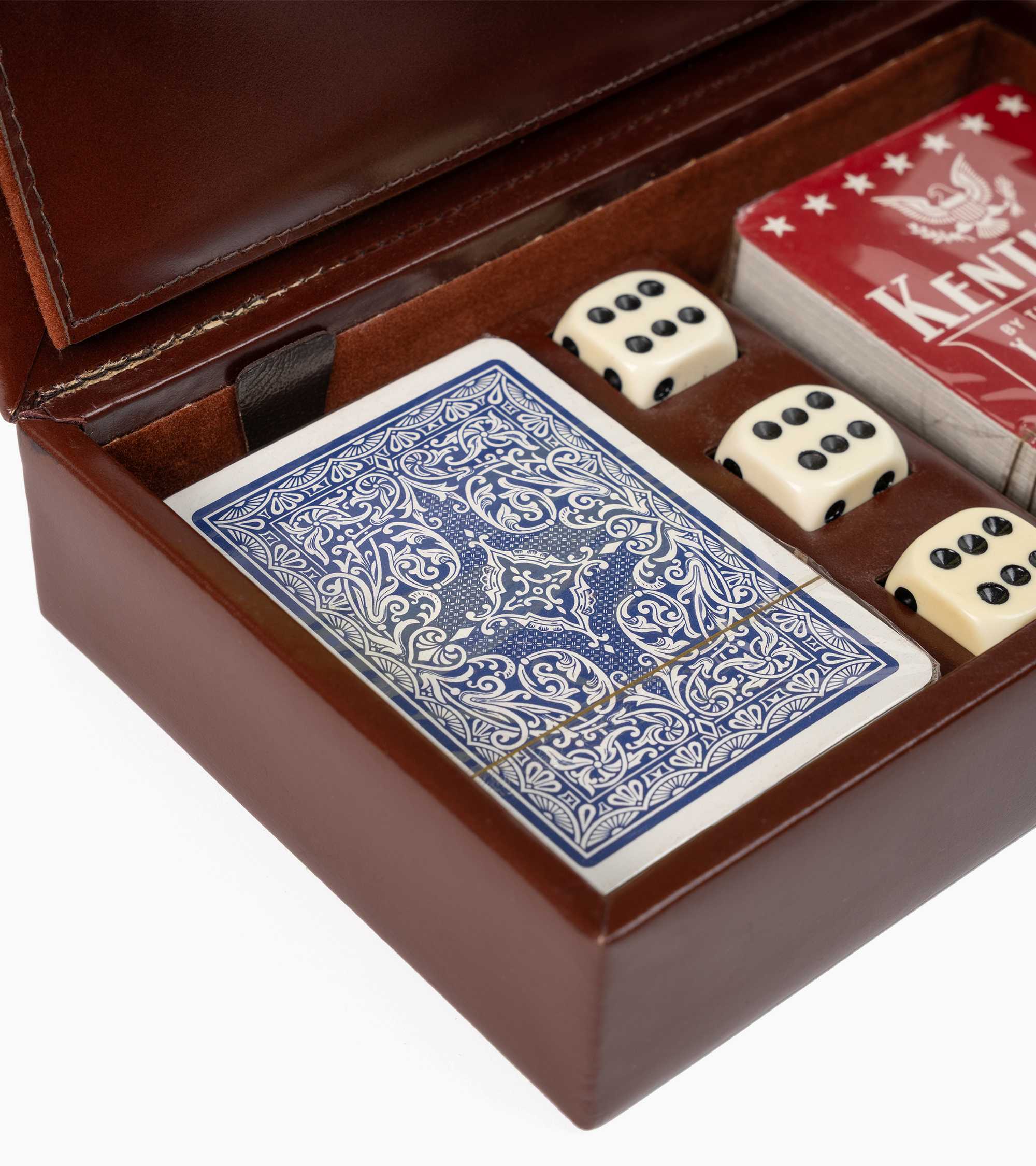 Coffret de jeux bridge petit modèle en cuir - Image 5