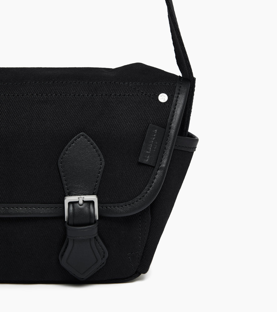 Petit sac bandoulière Solveig en toile coton et cuir lisse - Image 3