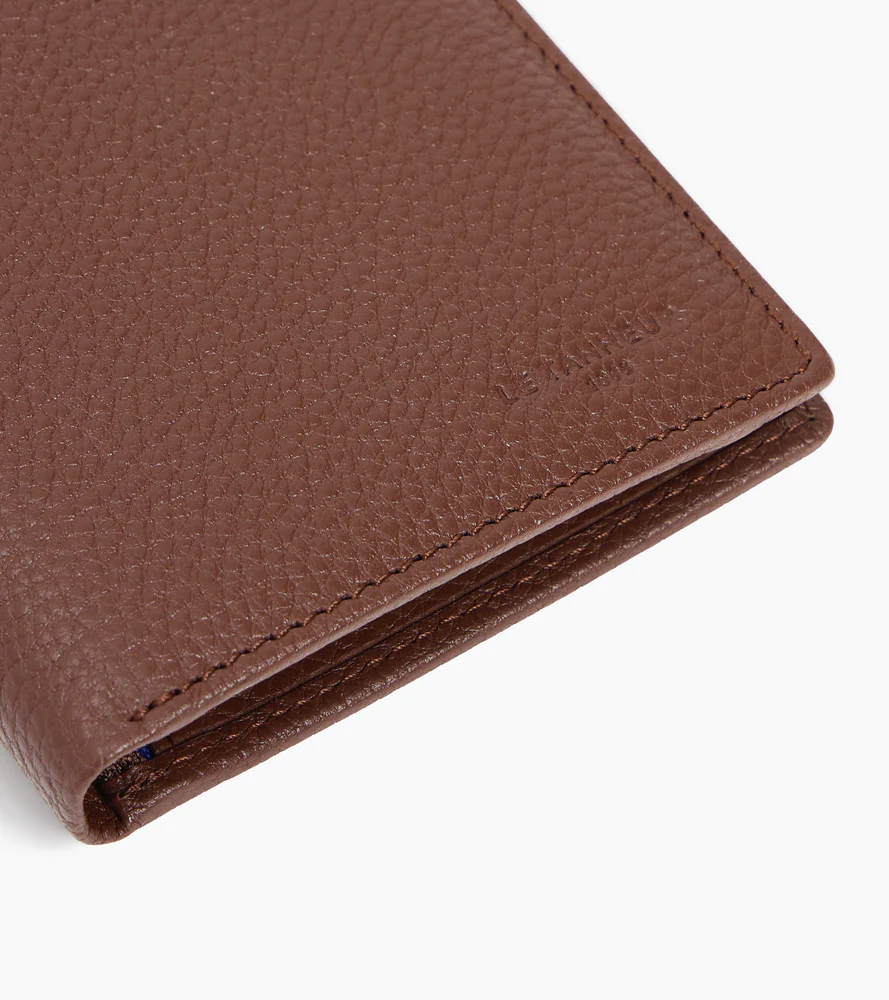 Portefeuille moyen modèle vertical zippé 2 volets Charles en cuir grainé - Image 2