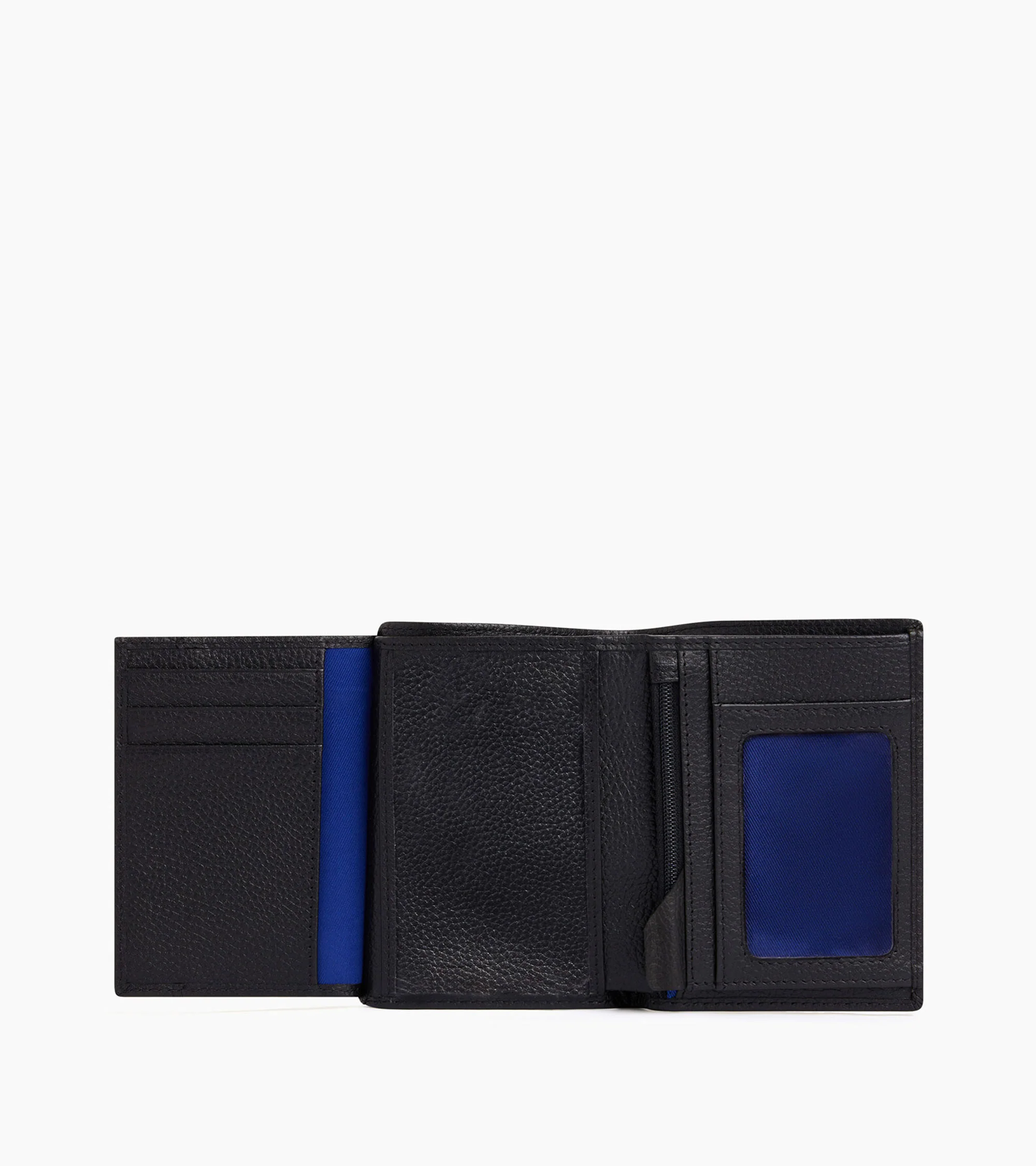 Portefeuille moyen modèle vertical zippé 2 volets Charles en cuir grainé - Image 3
