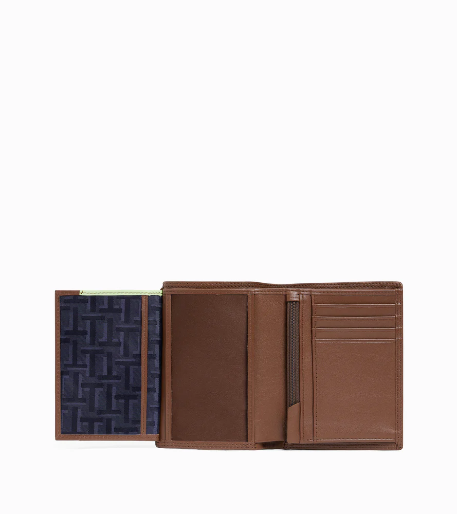 Portefeuille vertical moyen modèle zippé 2 volets Martin en cuir lisse - Image 4