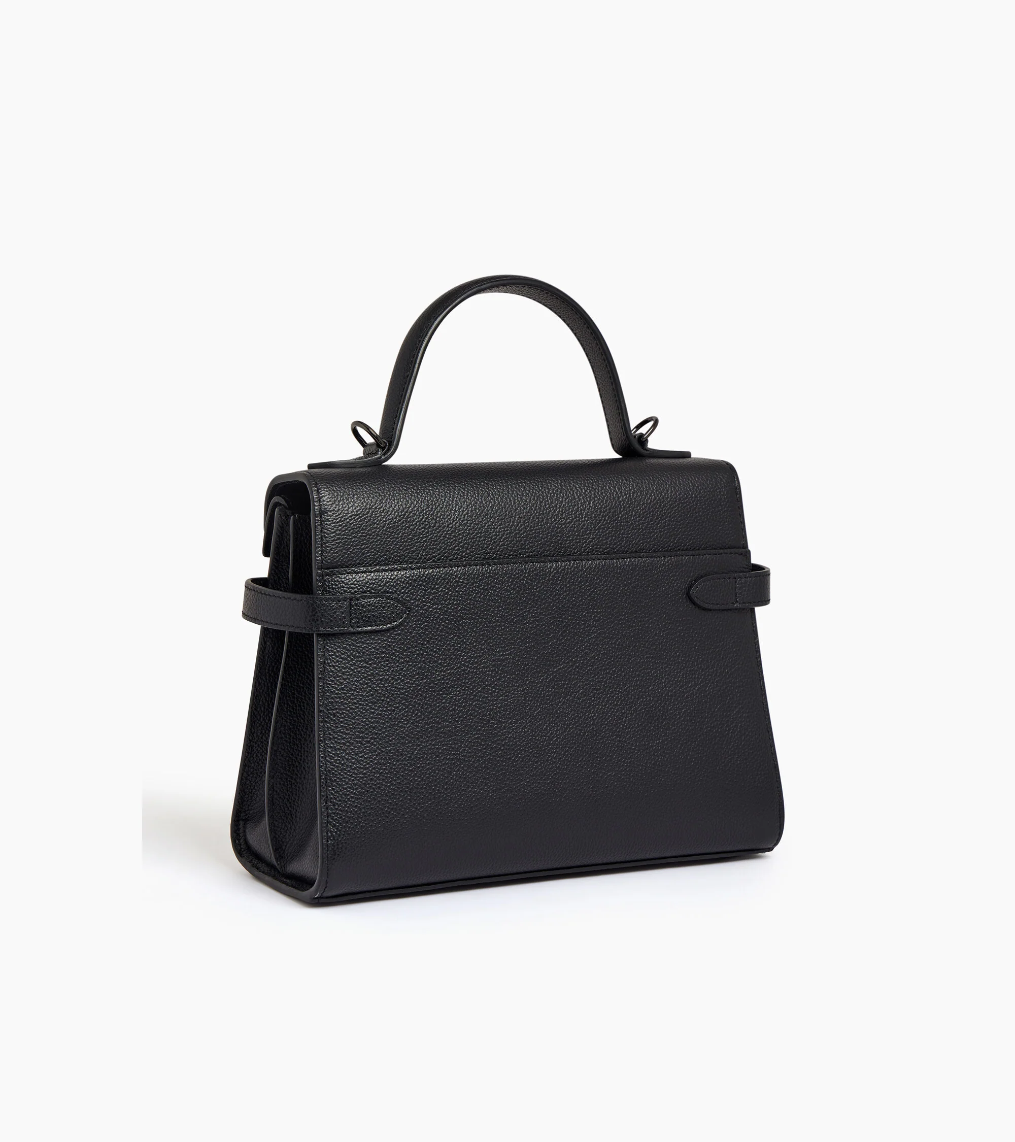 Sac à main double rabat moyen modèle Emilie en cuir grainé - Image 6