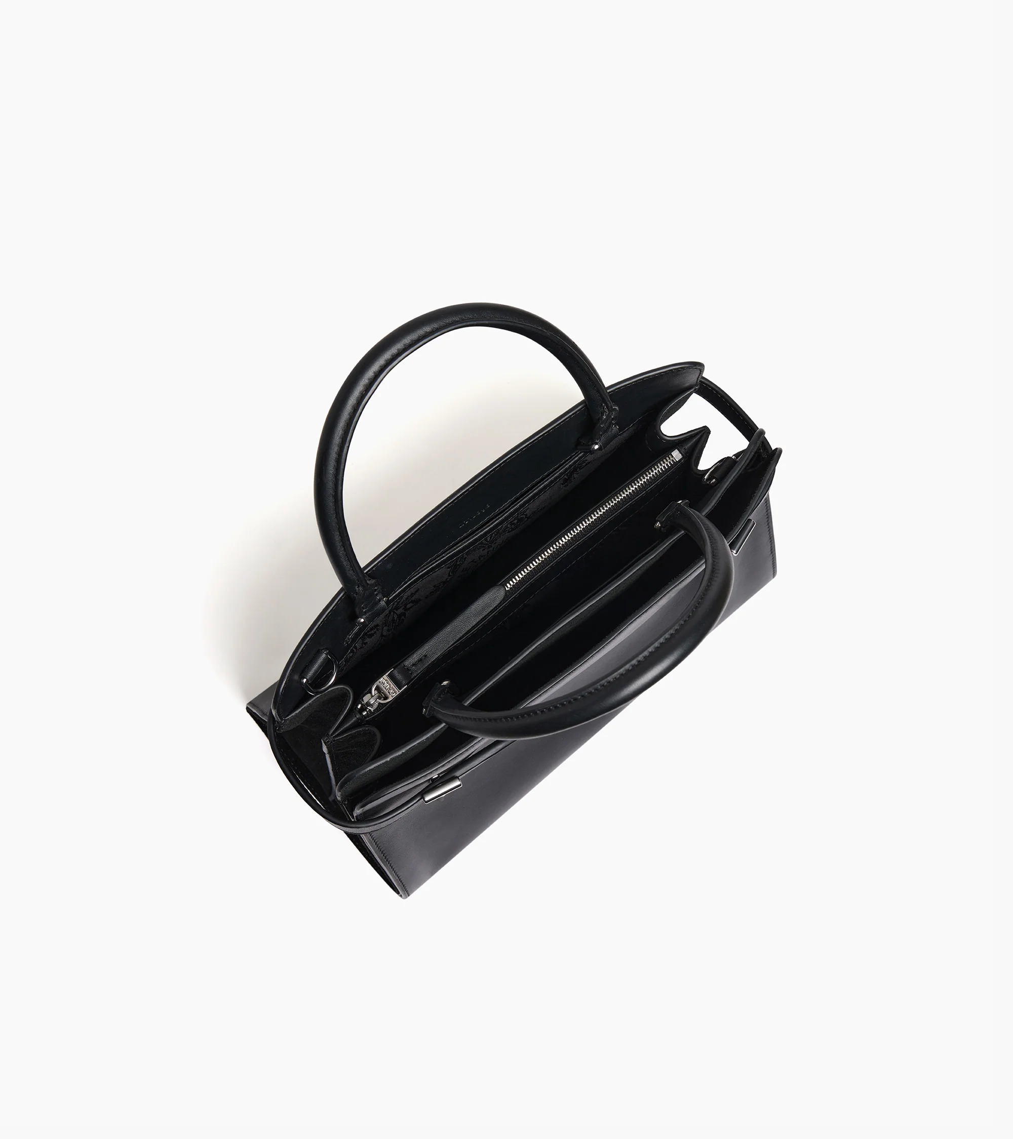 Sac à main moyen modèle Emie en cuir lisse et nubuck - Image 4